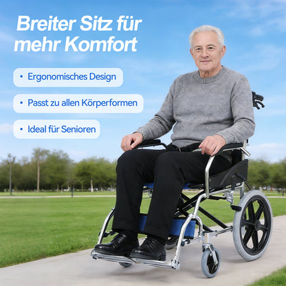 Invvqu M3 Faltbarer Rollstuhl – Leicht, Stabil, Aluminiumrahmen, 100 kg Tragkraft