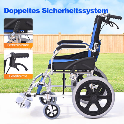 Invvqu M3 Faltbarer Rollstuhl – Leicht, Stabil, Aluminiumrahmen, 100 kg Tragkraft