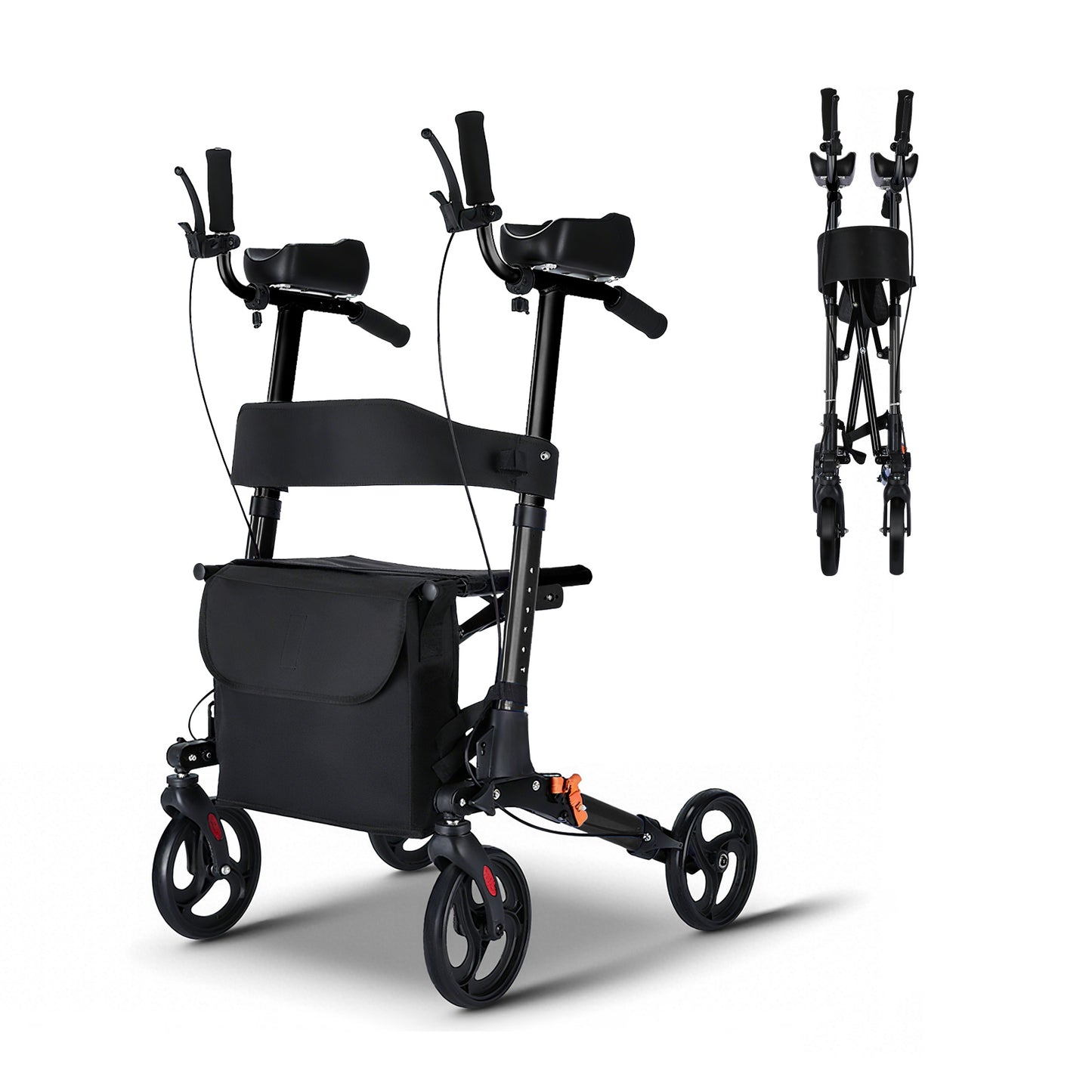 Invvqu W2-S – Rollator mit Unterarmstützen und Armauflagen, höhenverstellbar, bis 150 kg