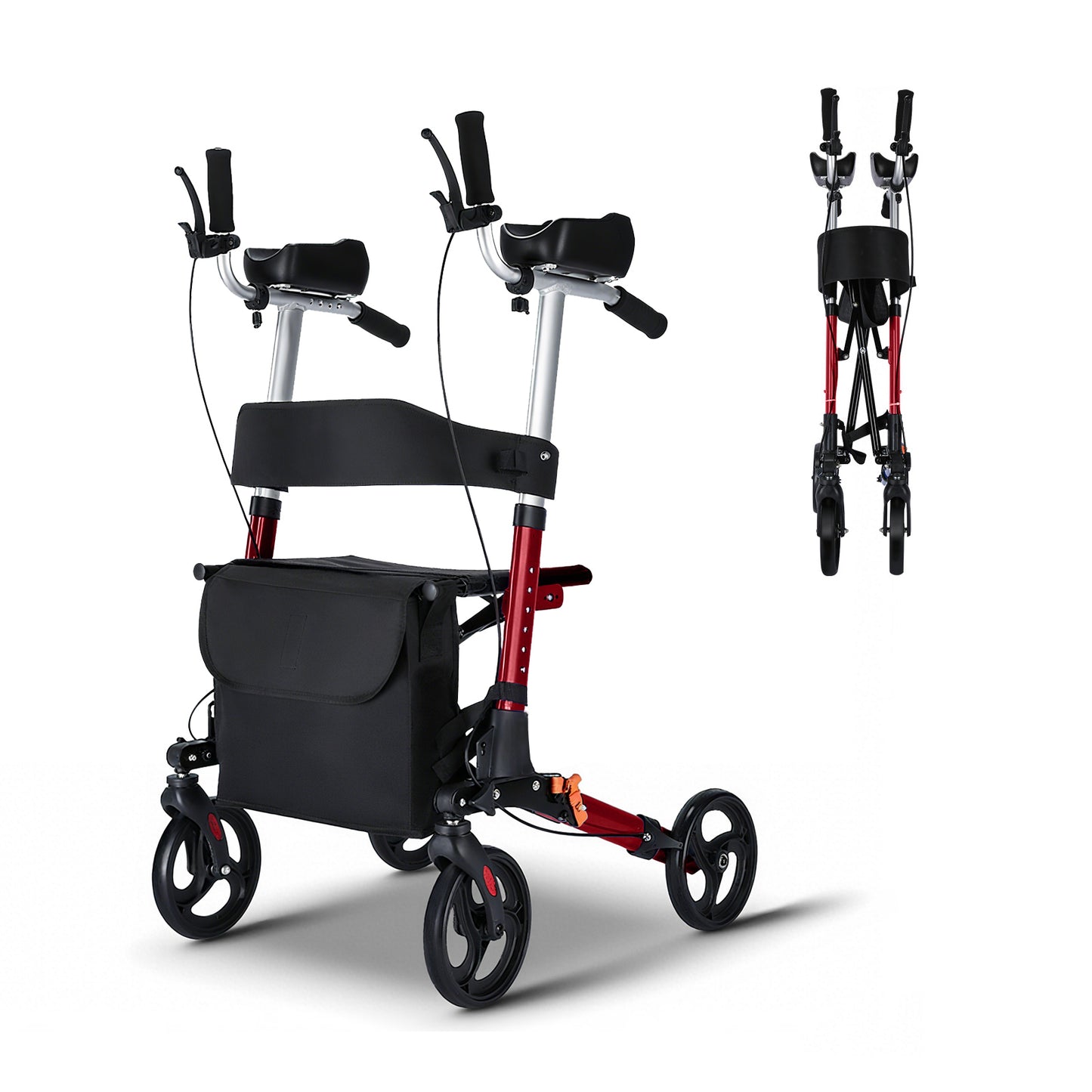 Invvqu W2-R – Rollator mit Unterarmstützen und Armauflagen, höhenverstellbar, bis 150 kg