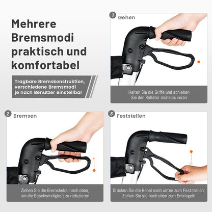 Invvqu W3-Y – 2-in-1 Rollator & Transportstuhl mit Fußstützen, faltbar, bis 150 kg