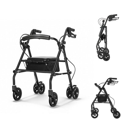 Invvqu W5 – Leichter faltbarer Rollator, 8,14 kg, mit Sitz & Tasche, höhenverstellbartellbar