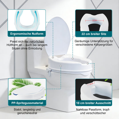 Invvqu T01-BS – Toilettenaufsatz mit sicherem Halt, 100 kg Tragkraft, für Senioren