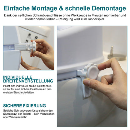 Invvqu T01-BS – Toilettenaufsatz mit sicherem Halt, 100 kg Tragkraft, für Senioren