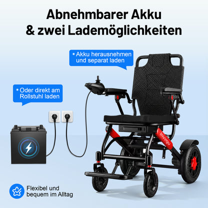 Invvqu V4-H – Faltbarer Elektrorollstuhl mit starkem 500-W-Motor, stabil bis 150 kg