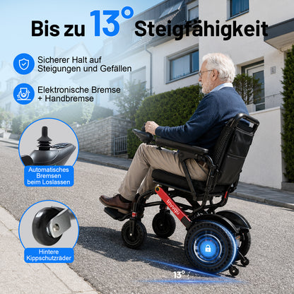 Invvqu V4-H – Faltbarer Elektrorollstuhl mit starkem 500-W-Motor, stabil bis 150 kg