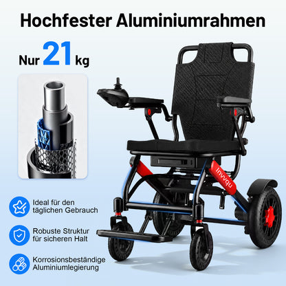 Invvqu V4-H – Faltbarer Elektrorollstuhl mit starkem 500-W-Motor, stabil bis 150 kg
