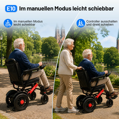 Invvqu V4-H – Faltbarer Elektrorollstuhl mit starkem 500-W-Motor, stabil bis 150 kg
