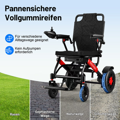 Invvqu V4-H – Faltbarer Elektrorollstuhl mit starkem 500-W-Motor, stabil bis 150 kg