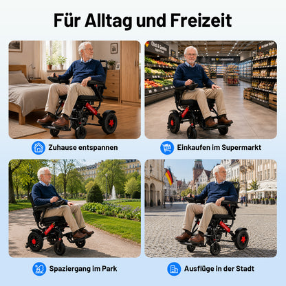 Invvqu V4-H – Faltbarer Elektrorollstuhl mit starkem 500-W-Motor, stabil bis 150 kg