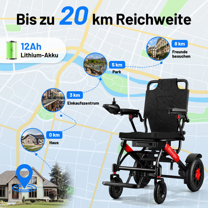 Invvqu V4-H – Faltbarer Elektrorollstuhl mit starkem 500-W-Motor, stabil bis 150 kg