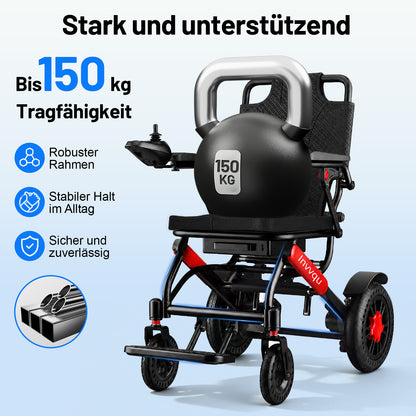 Invvqu V4-H – Faltbarer Elektrorollstuhl mit starkem 500-W-Motor, stabil bis 150 kg
