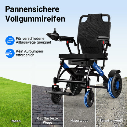 Invvqu V4-L – Stabiler faltbarer Elektrorollstuhl, 500 W, 12 Ah, bis 150 kg