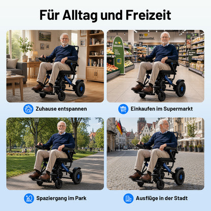 Invvqu V4-L – Stabiler faltbarer Elektrorollstuhl, 500 W, 12 Ah, bis 150 kg