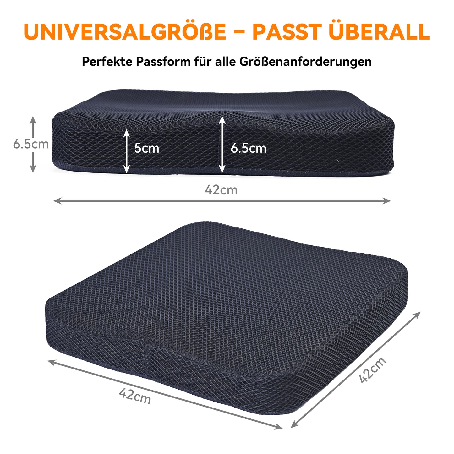 Invvqu ZD01 – Ergonomisches Sitzkissen aus Memory-Schaum, 42 × 42 cm, druckentlastend