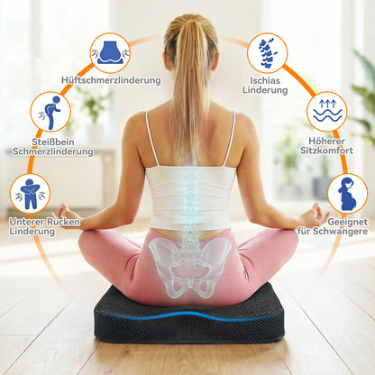Invvqu ZD01 – Ergonomisches Sitzkissen aus Memory-Schaum, 42 × 42 cm, druckentlastend