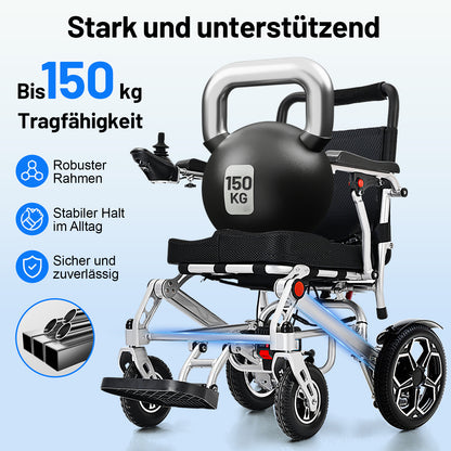 Invvqu E08 – Silla de ruedas eléctrica plegable ligera, 500 W, 10 Ah, compacta para uso diario y transporte