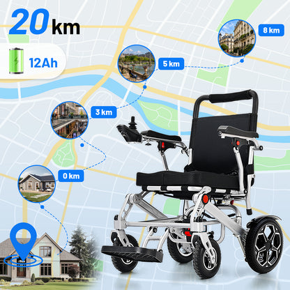 Invvqu E10 – Silla de ruedas eléctrica plegable, 500W, 12Ah, ideal para la vida diaria y acompañantes