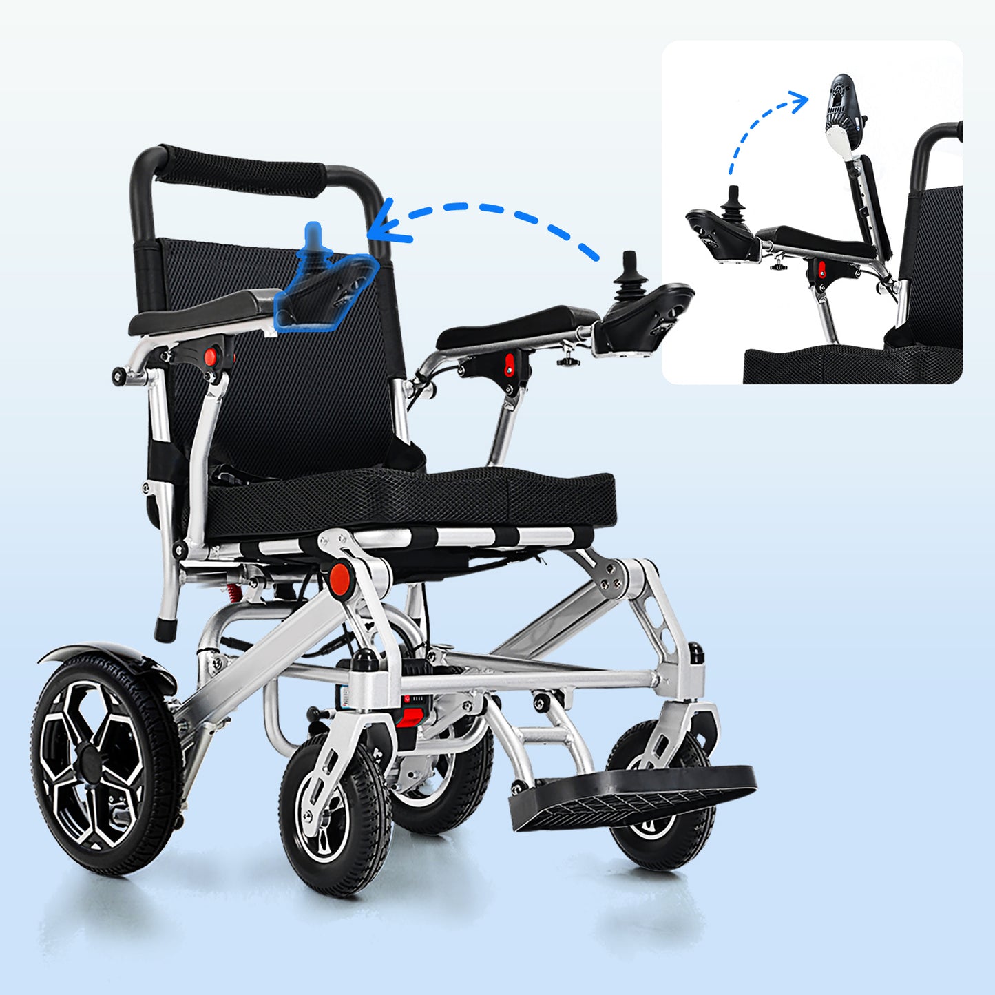 Invvqu E10 – Silla de ruedas eléctrica plegable, 500W, 12Ah, ideal para la vida diaria y acompañantes