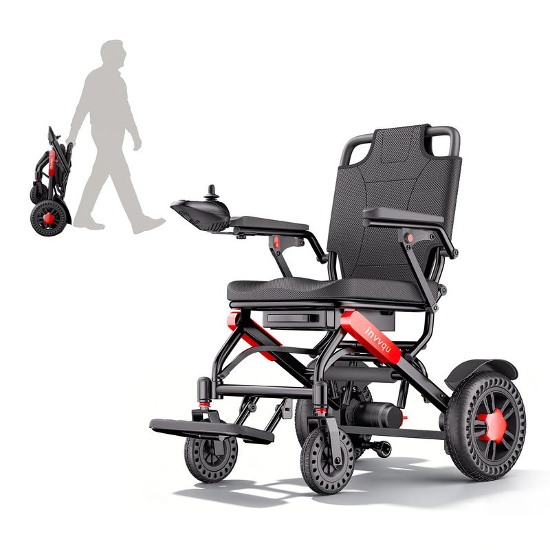 Invvqu V4-H Faltbarer Elektrorollstuhl – 500 W, 20 km Reichweite, bis 150 kg