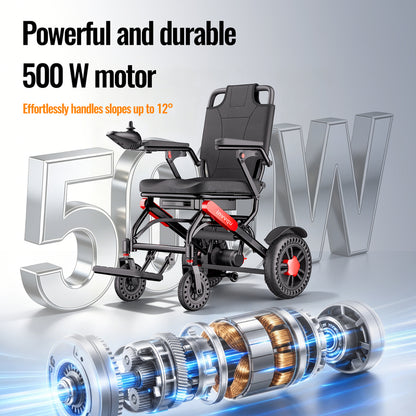 Invvqu V4-H Faltbarer Elektrorollstuhl – 500 W, 20 km Reichweite, bis 150 kg