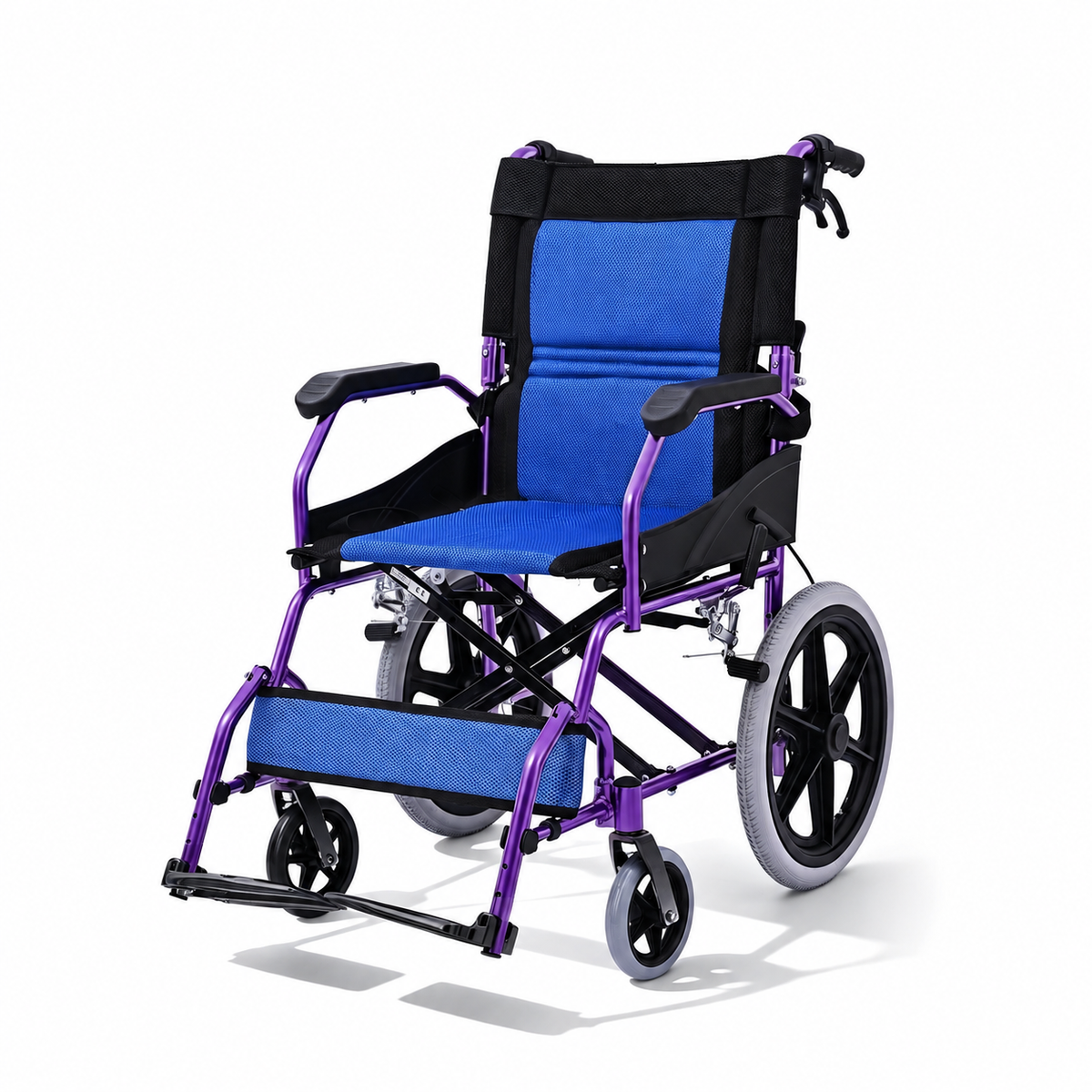 Invvqu M3-L – Faltbarer leichter Senioren-Begleitrollstuhl, 10 kg, 100 kg Tragkraft, Aluminium