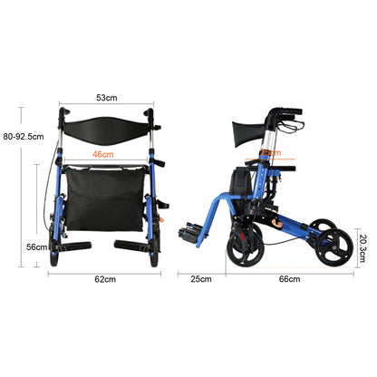 Invvqu WalkCare-2 Faltbarer Rollator mit 360°-Drehrädern – Leicht, Kompakt und Vielseitig