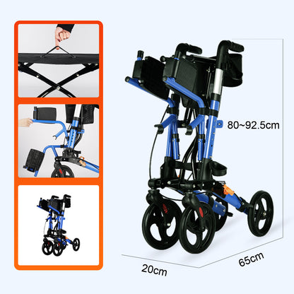 Invvqu WalkCare-2 Faltbarer Rollator mit 360°-Drehrädern – Leicht, Kompakt und Vielseitig