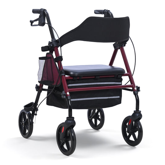 Invvqu R4 Leichtgewicht Rollator mit Sitz – Klappbar, Höhenverstellbar, 8" All-Terrain-Räder, bis 150 kg