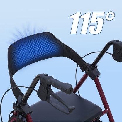 Invvqu R4 Leichtgewicht Rollator mit Sitz – Klappbar, Höhenverstellbar, 8" All-Terrain-Räder, bis 150 kg