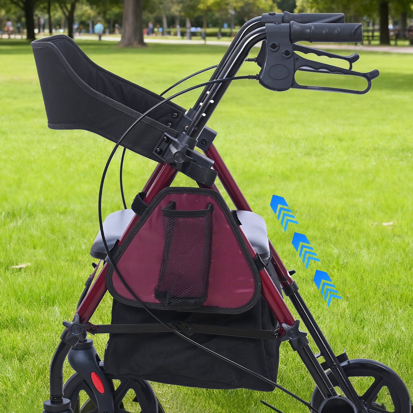 Invvqu R4 Leichtgewicht Rollator mit Sitz – Klappbar, Höhenverstellbar, 8" All-Terrain-Räder, bis 150 kg