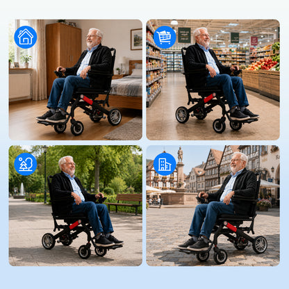 Invvqu V1H – Silla de ruedas eléctrica plegable ultraligera, solo 14,5 kg, compacta y móvil