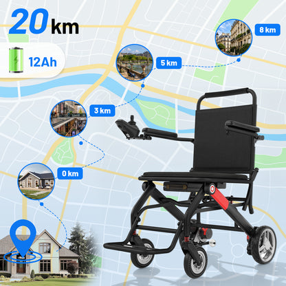 Invvqu V1H – Silla de ruedas eléctrica plegable ultraligera, solo 14,5 kg, compacta y móvil