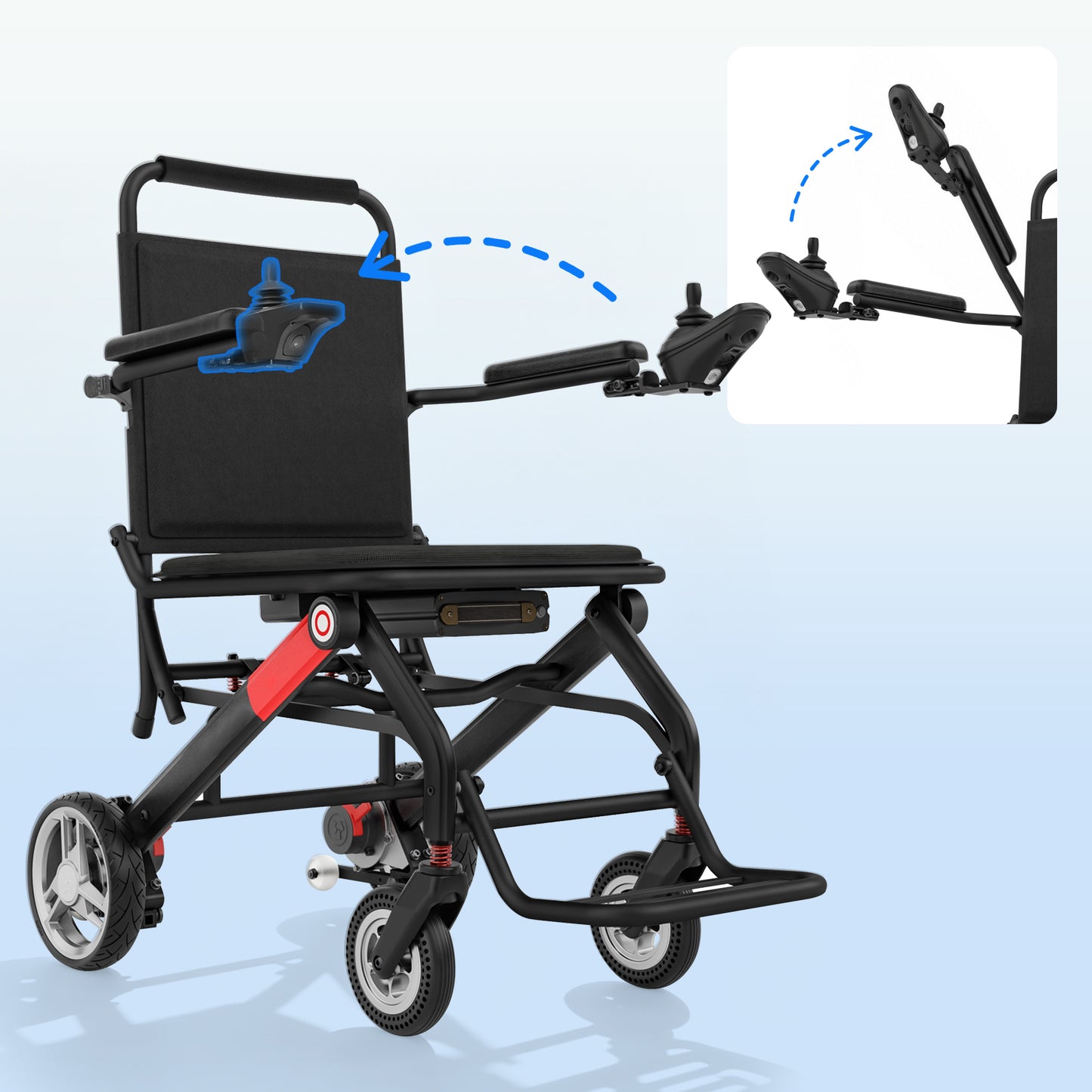 Invvqu V1H – Silla de ruedas eléctrica plegable ultraligera, solo 14,5 kg, compacta y móvil