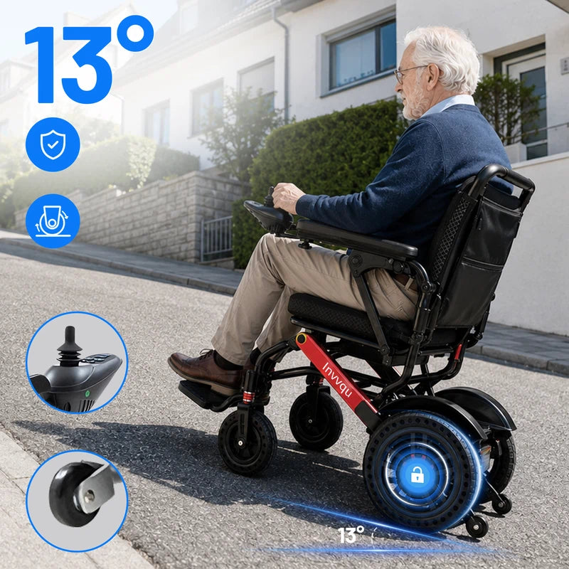 Invvqu V4-H – Faltbarer Elektrorollstuhl mit starkem 500-W-Motor, stabil bis 150 kg