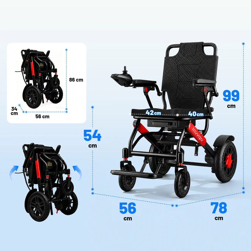 Invvqu V4-H – Faltbarer Elektrorollstuhl mit starkem 500-W-Motor, stabil bis 150 kg