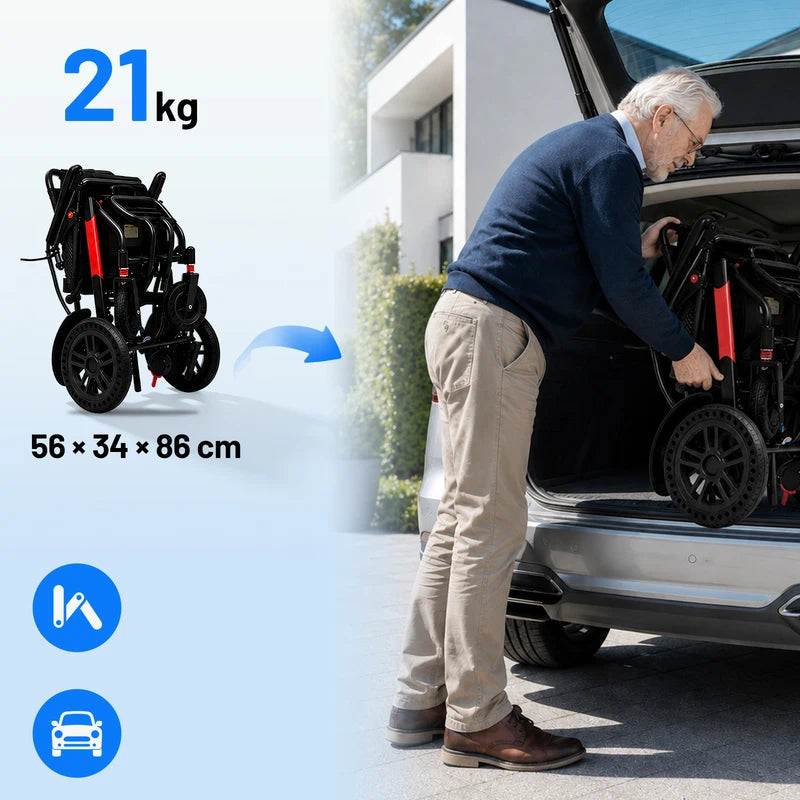 Invvqu V4-H – Faltbarer Elektrorollstuhl mit starkem 500-W-Motor, stabil bis 150 kg