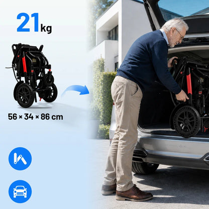 Invvqu V4-H – Faltbarer Elektrorollstuhl mit starkem 500-W-Motor, stabil bis 150 kg