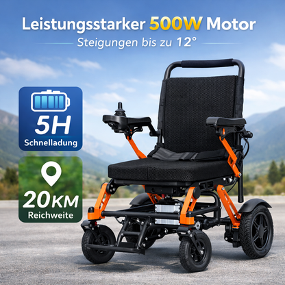 Invvqu XP02 Elektrischer Rollstuhl – 12Ah Akku, 20 km Reichweite, bis 150 kg