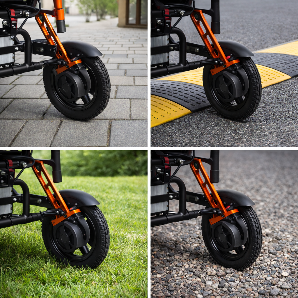 Invvqu XP02 Elektrischer Rollstuhl – 12Ah Akku, 20 km Reichweite, bis 150 kg