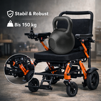 Invvqu XP02 Elektrischer Rollstuhl – 12Ah Akku, 20 km Reichweite, bis 150 kg