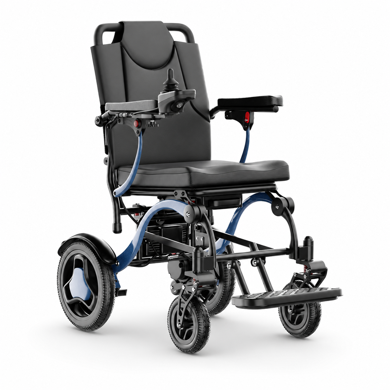 Invvqu XP03 Leichter Falt-Elektrorollstuhl in Blau, 20 km Reichweite, 16,63 kg