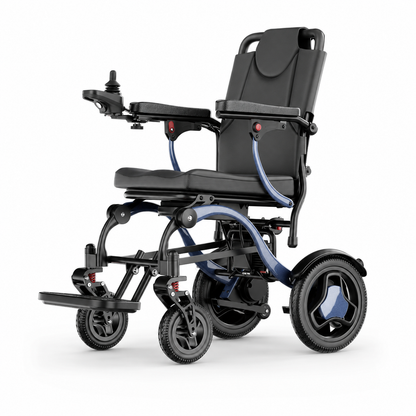 Invvqu XP03 Leichter Falt-Elektrorollstuhl in Blau, 20 km Reichweite, 16,63 kg