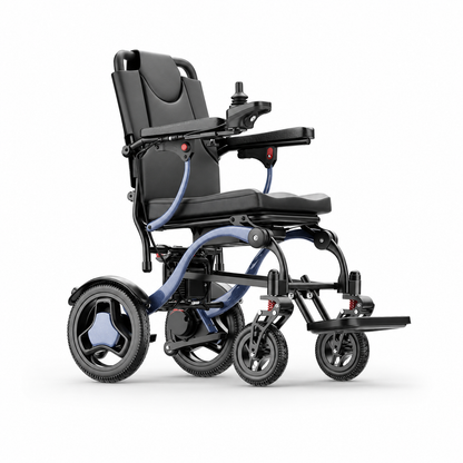 Invvqu XP03 Leichter Falt-Elektrorollstuhl in Blau, 20 km Reichweite, 16,63 kg