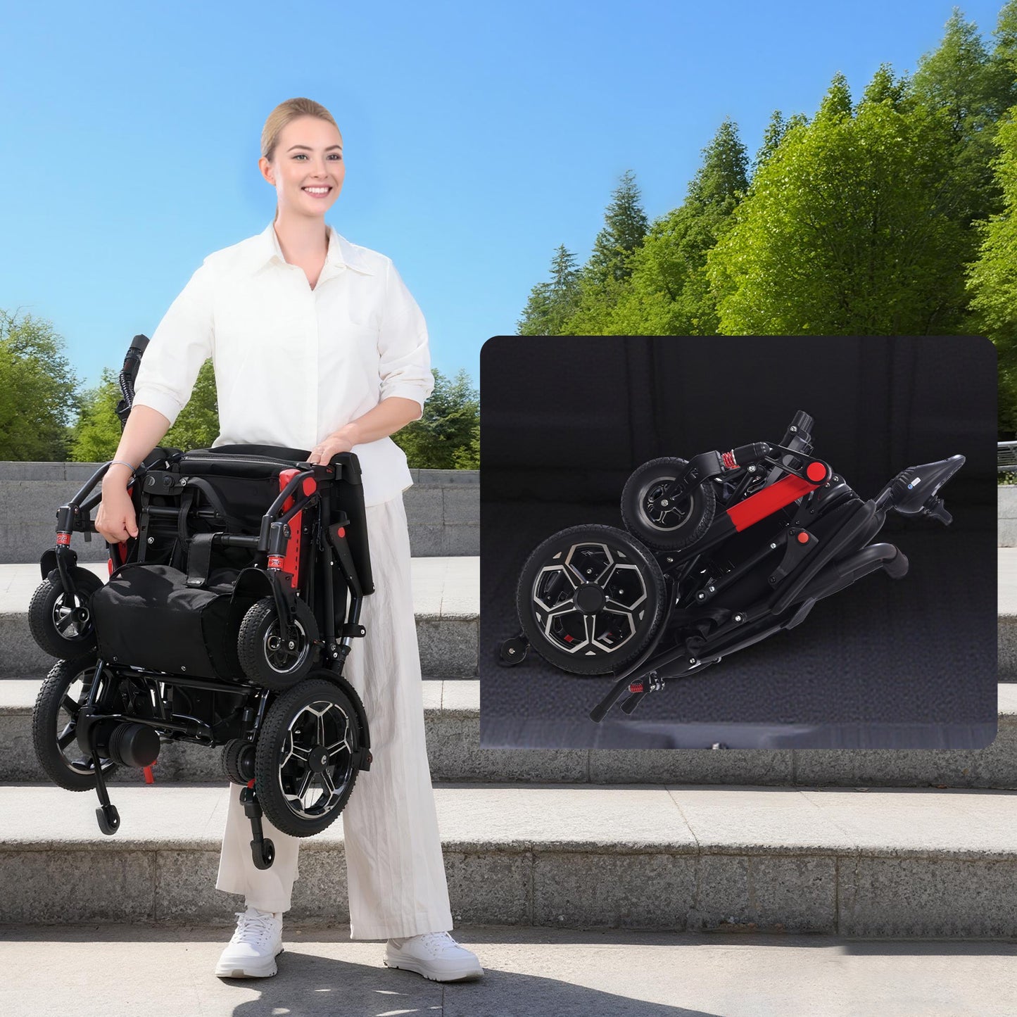 Invvqu VITA-2 Elektrorollstuhl – 500 W Motor, faltbar, 20 km Reichweite, bis 150 kg