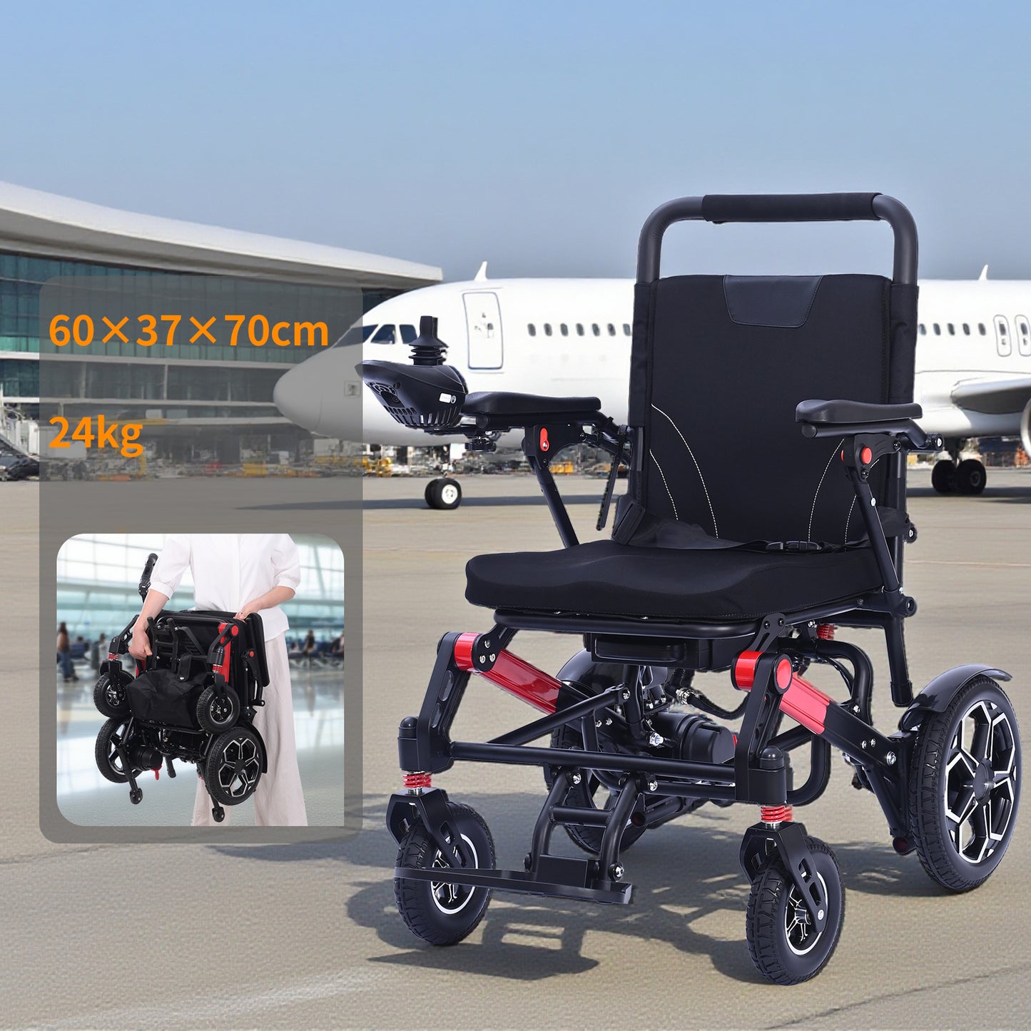 Invvqu VITA-2 Elektrorollstuhl – 500 W Motor, faltbar, 20 km Reichweite, bis 150 kg