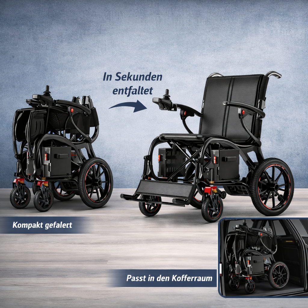 Invvqu XP06 Carbon Elektrorollstuhl, faltbar, 16 kg, bis 30 km Reichweite
