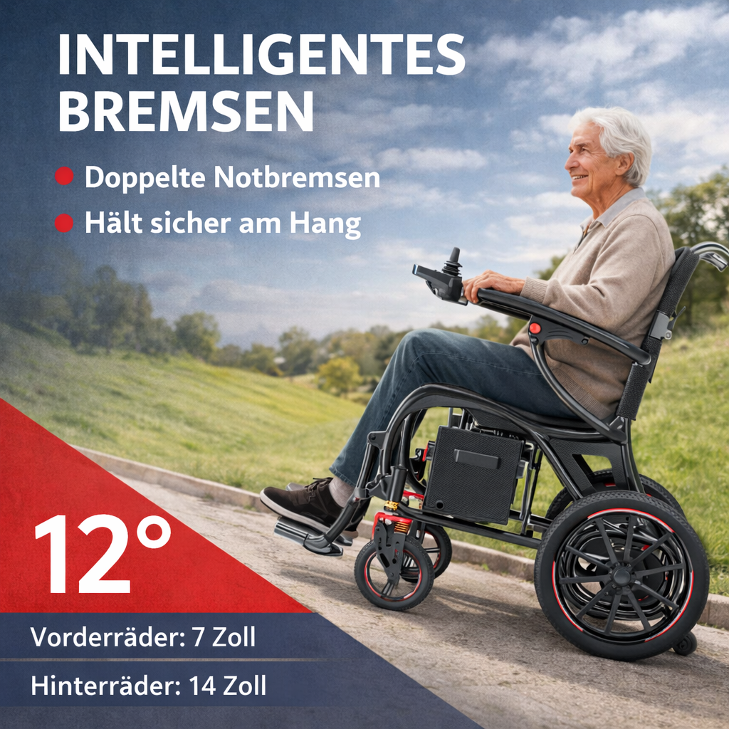 Invvqu XP06 Carbon Elektrorollstuhl, faltbar, 16 kg, bis 30 km Reichweite