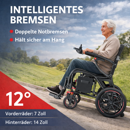 Invvqu XP06 Carbon Elektrorollstuhl, faltbar, 16 kg, bis 30 km Reichweite