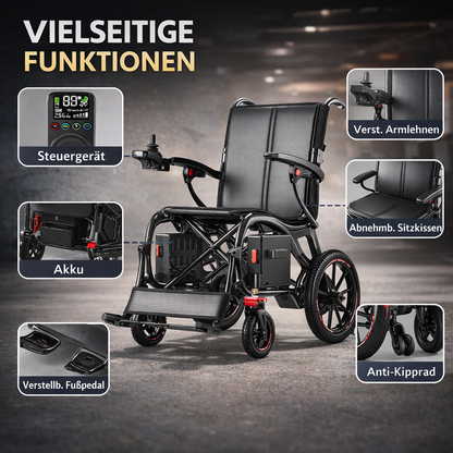 Invvqu XP06 Carbon Elektrorollstuhl, faltbar, 16 kg, bis 30 km Reichweite